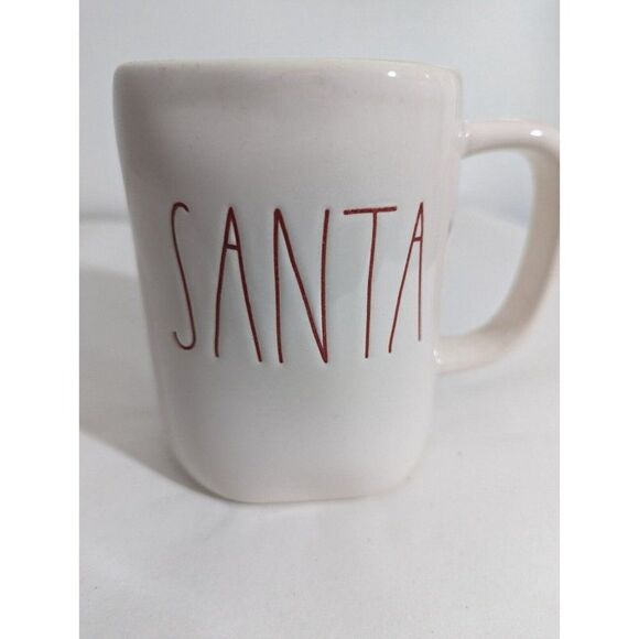 RAE‎ DUNN White Red SANTA Large Christmas Holiday Magenta Ceramic MUG NWOT - Picture 6 of 6